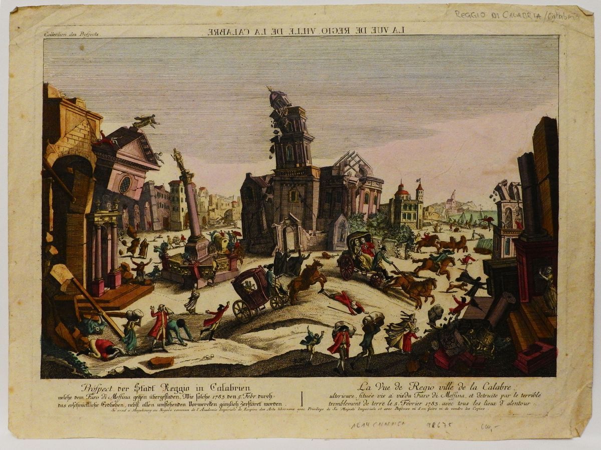 Georg Balthasar Probst - La Vue De Regio Ville De la Calabre - Das Erschröckliche Grobeben in Mes...