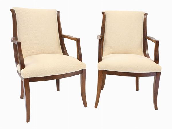 Pair of mahogany armchairs