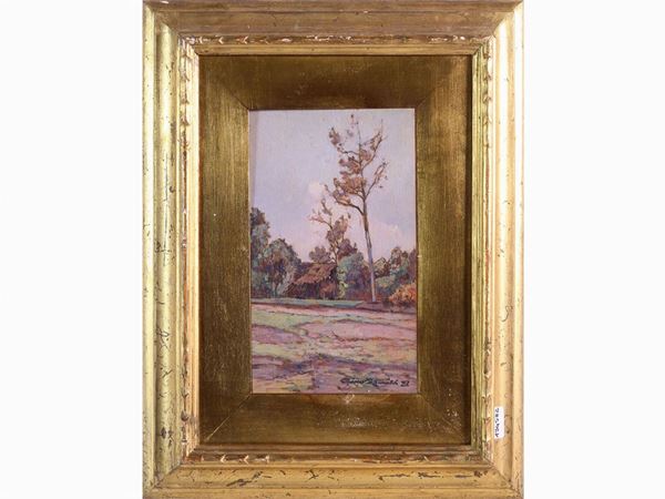 Gino Romiti - Landscape with hut 1937s