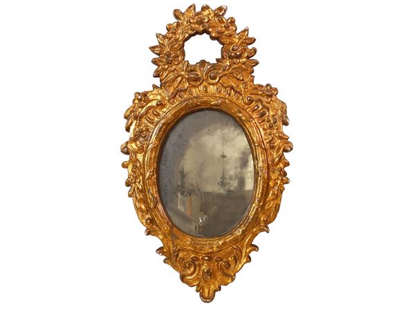 A gilded wood mirror