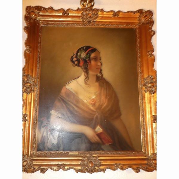Pittore accademico - Ritratto di donna con libro