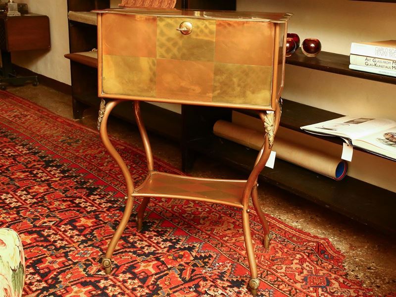 Secretaire in Rame e Ottone Spazzolato Daniel Fougeron 1921