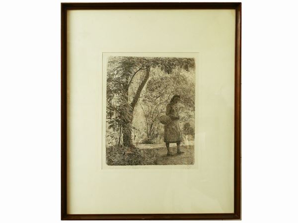 Giovanni Barbisan - Landscape with female figure