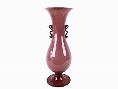 Vaso in Vetro Soffiato Color Ametista Incamiciato