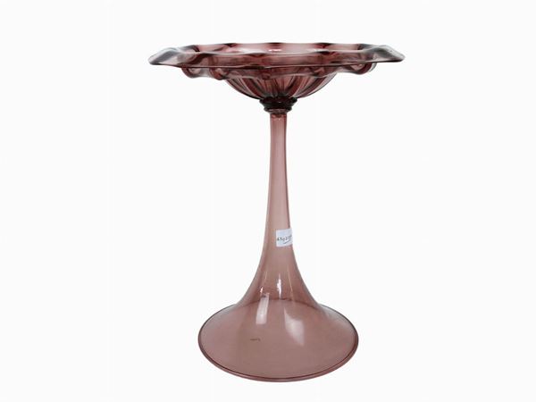 Stand in amethyst-colored blown glass