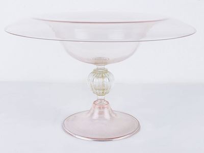 Alzata in Vetro Soffiato Rosa