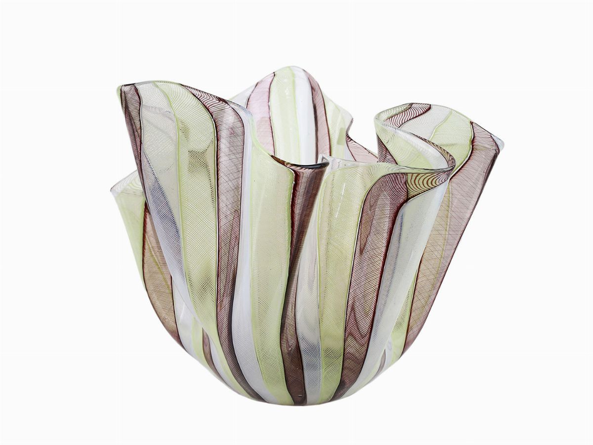 Vaso a Fazzoletto, Venini, in Vetro Soffiato