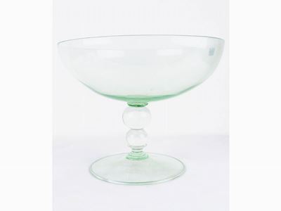 Alzata in Vetro Soffiato Verde Acqua