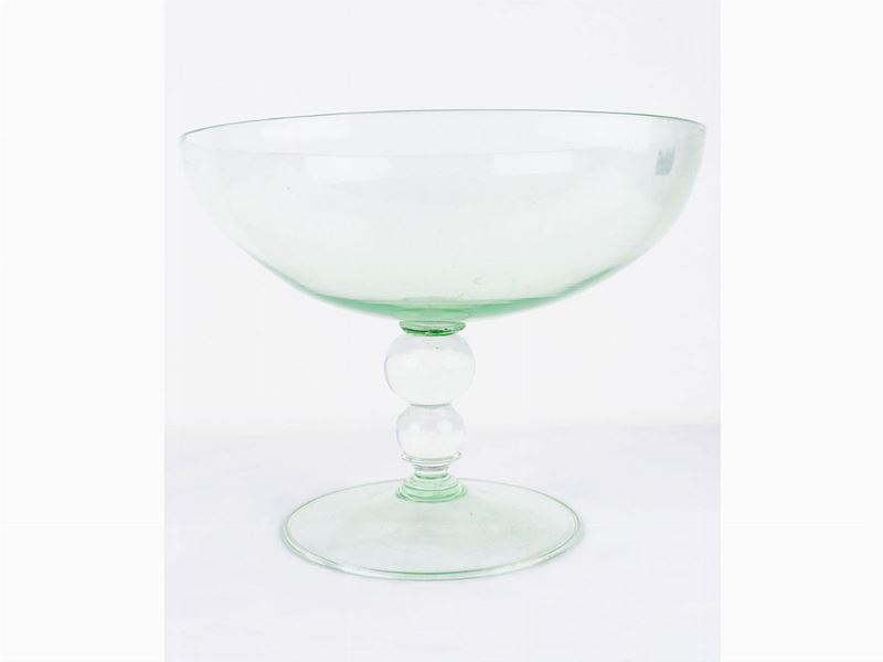 Alzata in Vetro Soffiato Verde Acqua