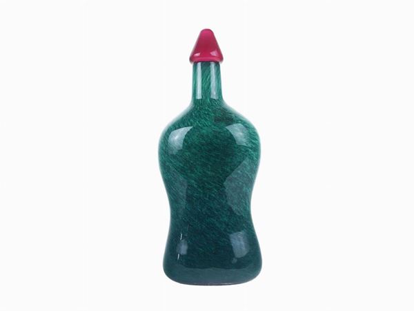 Barovier bottle in chalcedony glass
