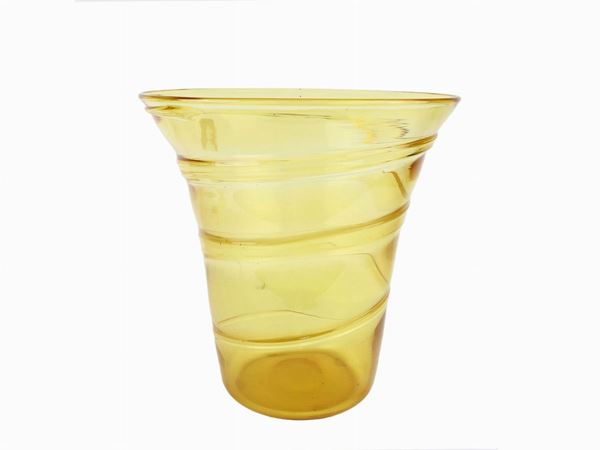 Vaso in vetro giallo ocra