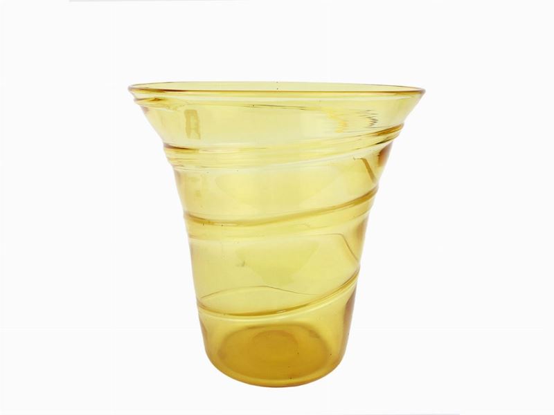 Vaso in Vetro Giallo Ocra