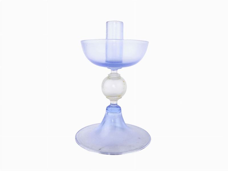 Candeliere in Vetro Soffiato Azzurro