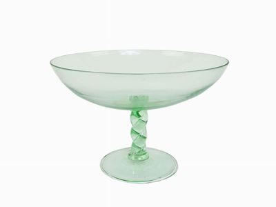 Alzata in Vetro Soffiato Verde Acqua
