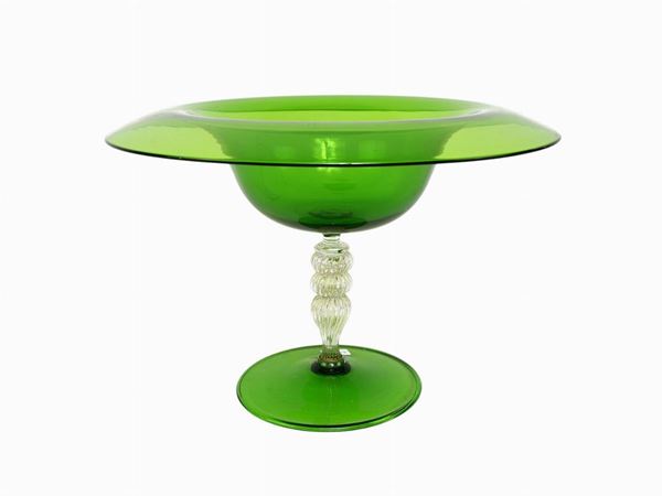 Stand in green blown glass