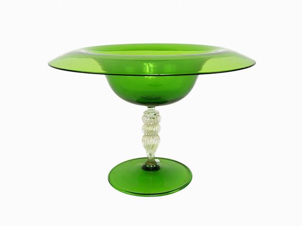 Stand in green blown glass