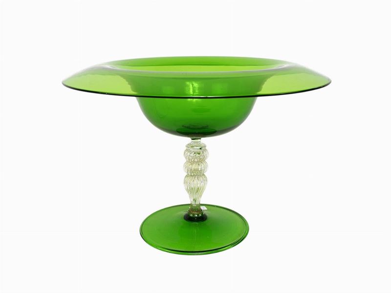 Alzata in Vetro Soffiato Verde Prato