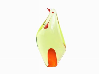 Figura di Volatile in Vetro Spesso Sommerso, Cenedese