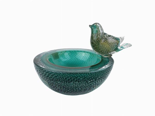 Seguso ashtray in sommerso and bulicante glass