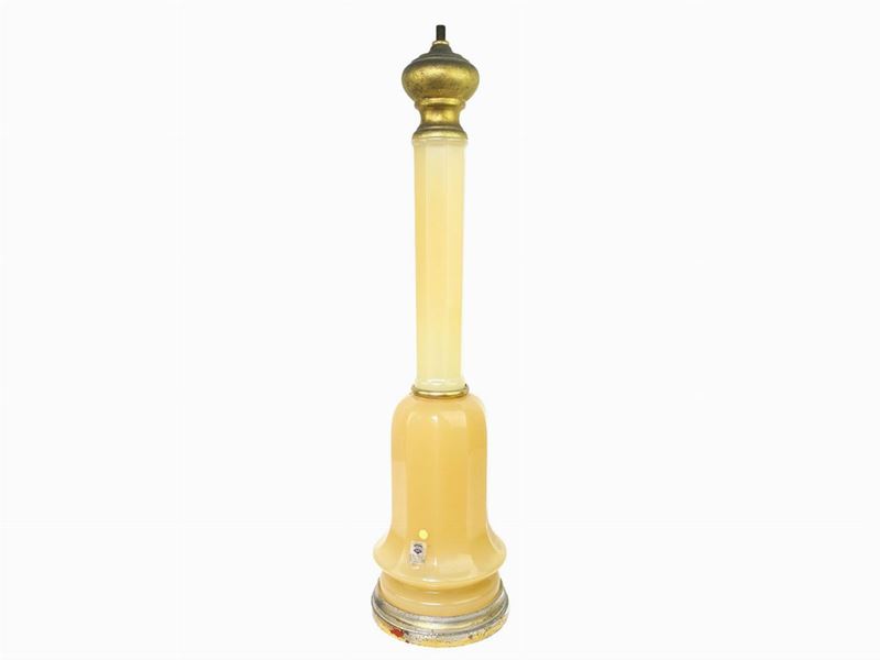 Base per Lampada in Vetro Opalino Giallo Pagliarino