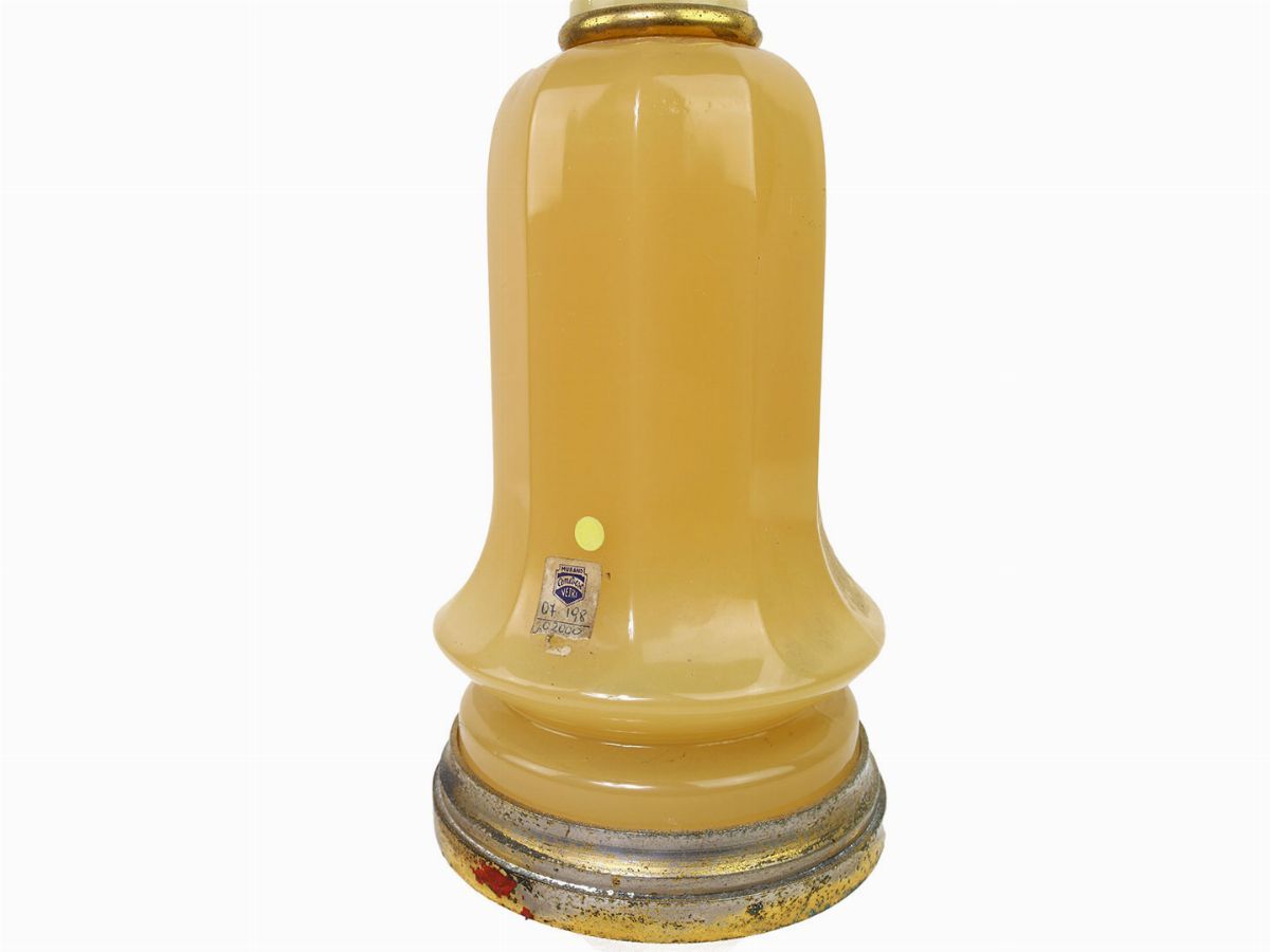 Base per Lampada in Vetro Opalino Giallo Pagliarino