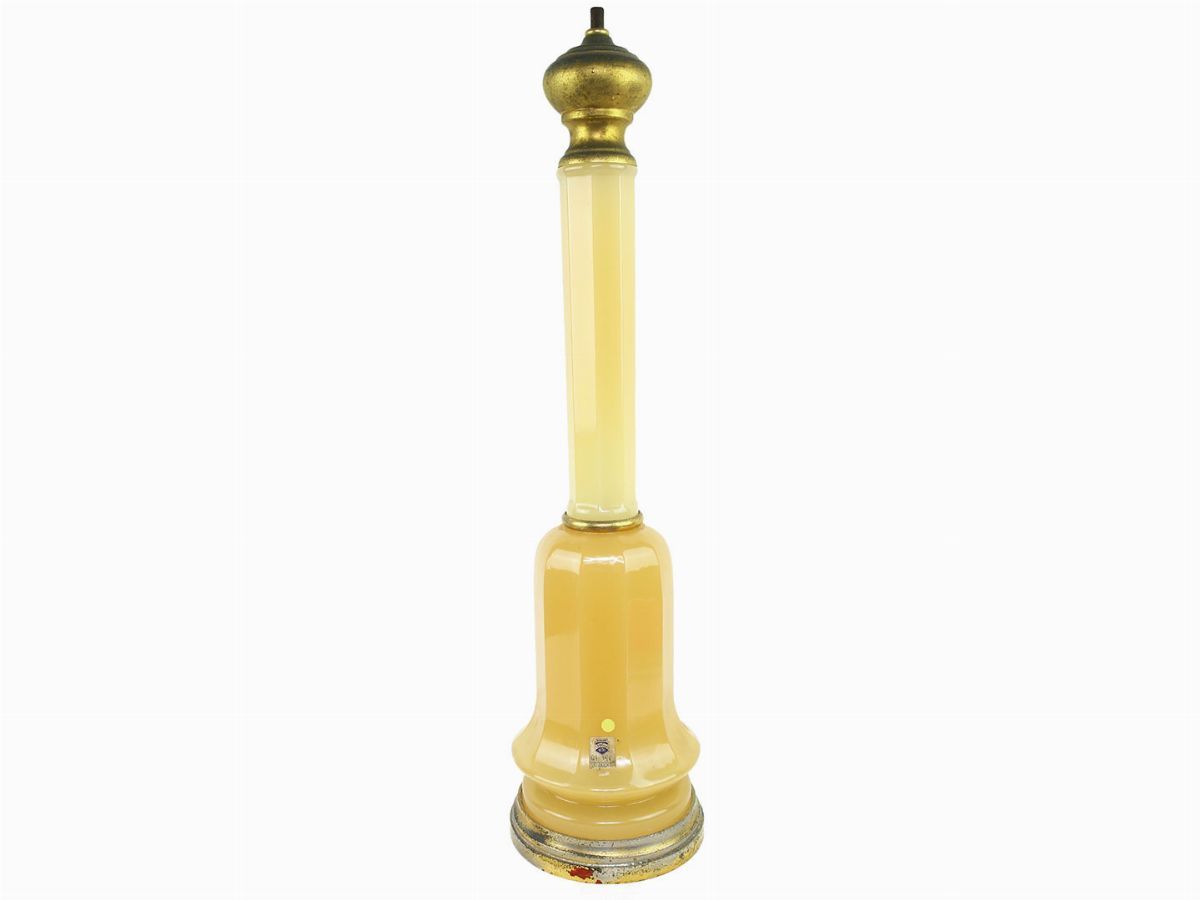Base per Lampada in Vetro Opalino Giallo Pagliarino