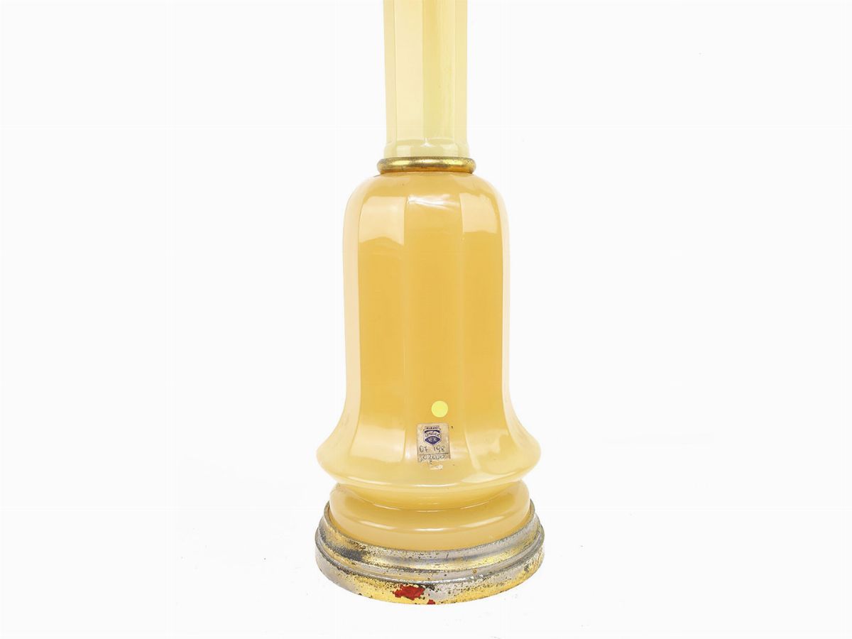 Base per Lampada in Vetro Opalino Giallo Pagliarino