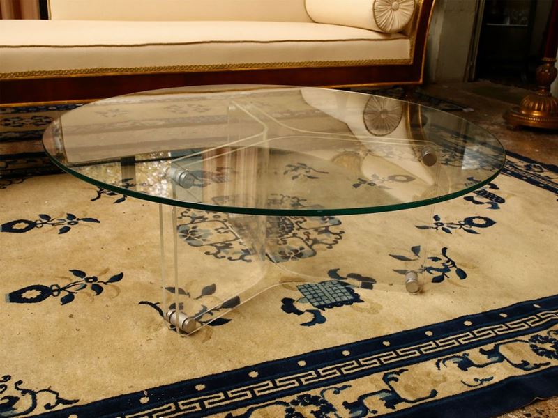 Tavolo Basso da Centro in Cristallo e Plexiglass