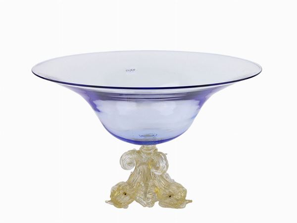 Stand in light blue blown glass  (Murano, 20th century)  - Auction The Muccia Breda Collection in Villa Donà -  Borbiago of Mira (Venice) - Maison Bibelot - Casa d'Aste Firenze - Milano