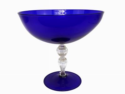 Alzata in Vetro Blu Cobalto