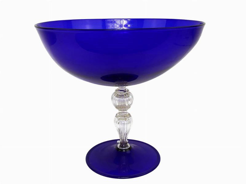 Alzata in Vetro Blu Cobalto