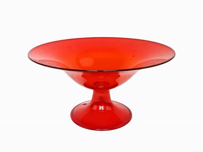 Alzata in Vetro Rosso Rubino
