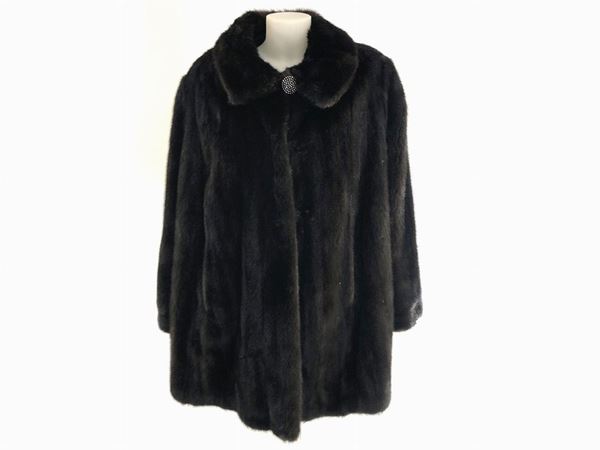 Brown mink fur coat