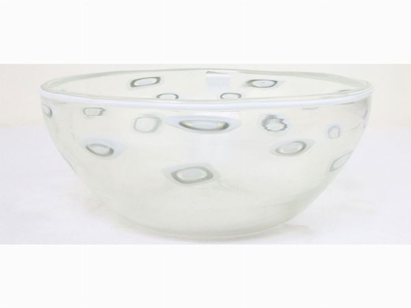 Ciotola in vetro trasparente  (Murano, XX secolo)  - Asta La Collezione di Muccia Breda - Villa Donà a Borbiago di Mira (Venezia) - Maison Bibelot - Casa d'Aste Firenze - Milano