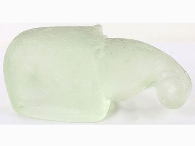Ippopotamo Cenedese & C. in Vetro Lavorato All'acido