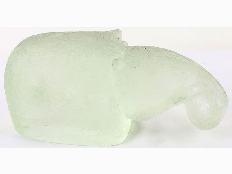 Ippopotamo Cenedese & C. in Vetro Lavorato All'acido