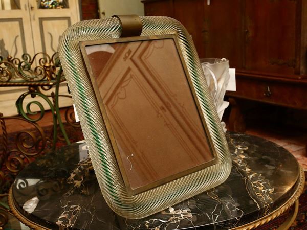 A large Murano blown glass frame