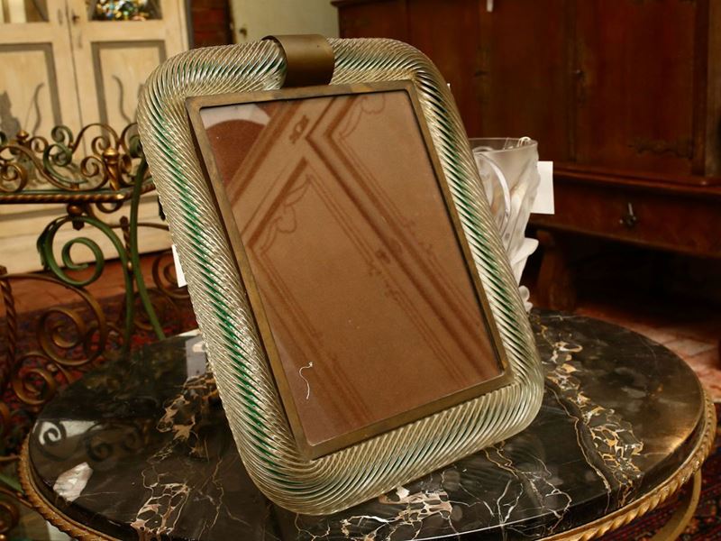 Grande Cornice Porta Ritratti in Vetro Soffiato di Murano