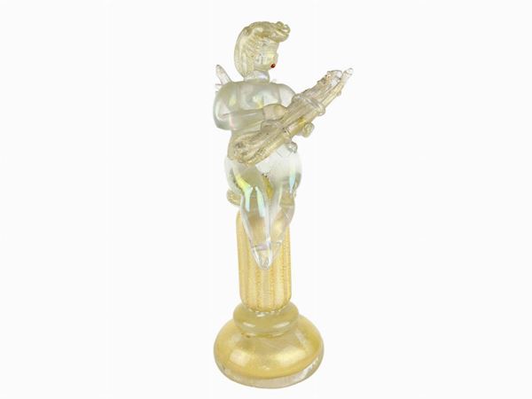 Figure of a Cenedese & C. putto in iridescent crystal