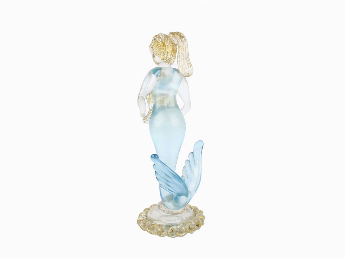 Figura di Sirena in Vetro Bluino