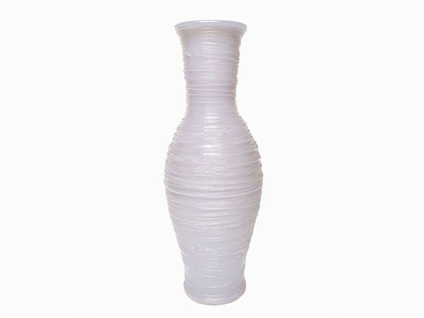 Vase in pearl gray tending to purple glass, Cenedese