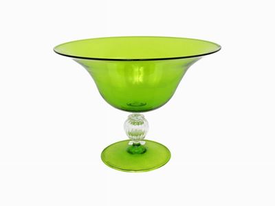 Alzata in Vetro Soffiato Verde Acido