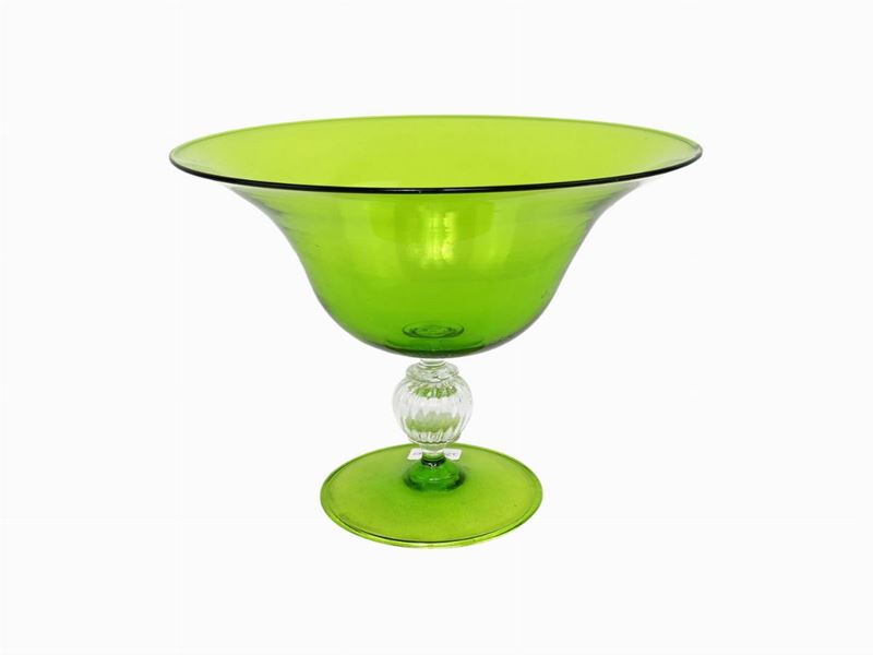 Alzata in Vetro Soffiato Verde Acido