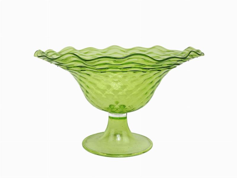 Alzata in Vetro Soffiato Verde