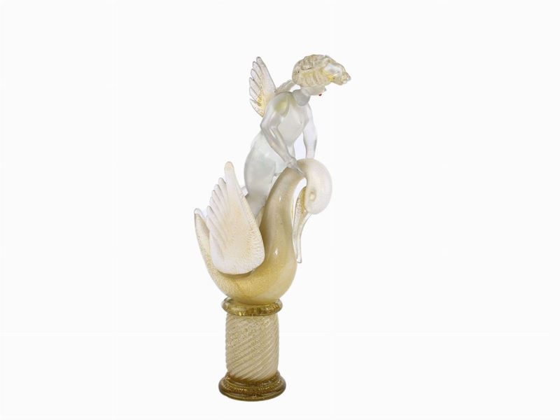 Figura di Putto in Cristallo Iridato Cenedese