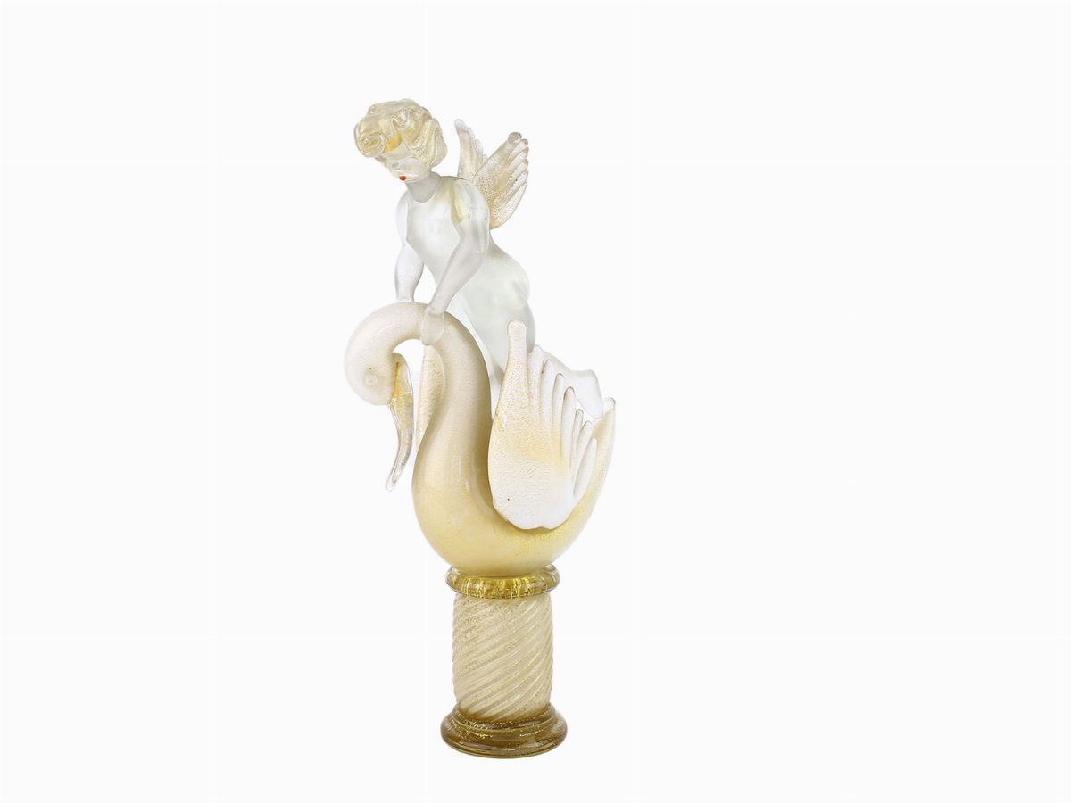 Figura di Putto in Cristallo Iridato Cenedese