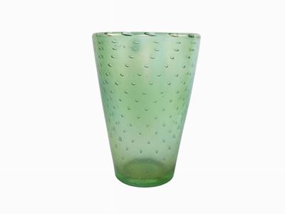 Vaso in Vetro Verde Iridescente