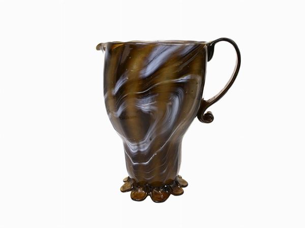 Chalcedony glass jug  (Murano, second half of the 20th century)  - Auction The Muccia Breda Collection in Villa Donà -  Borbiago of Mira (Venice) - Maison Bibelot - Casa d'Aste Firenze - Milano