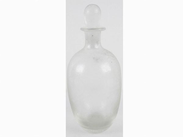 Bottle with cap in transparent glass