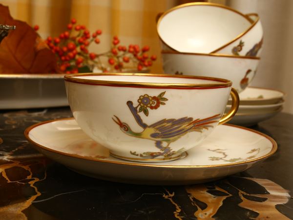 Serie di otto tazze da tè in porcellana Richard Ginori